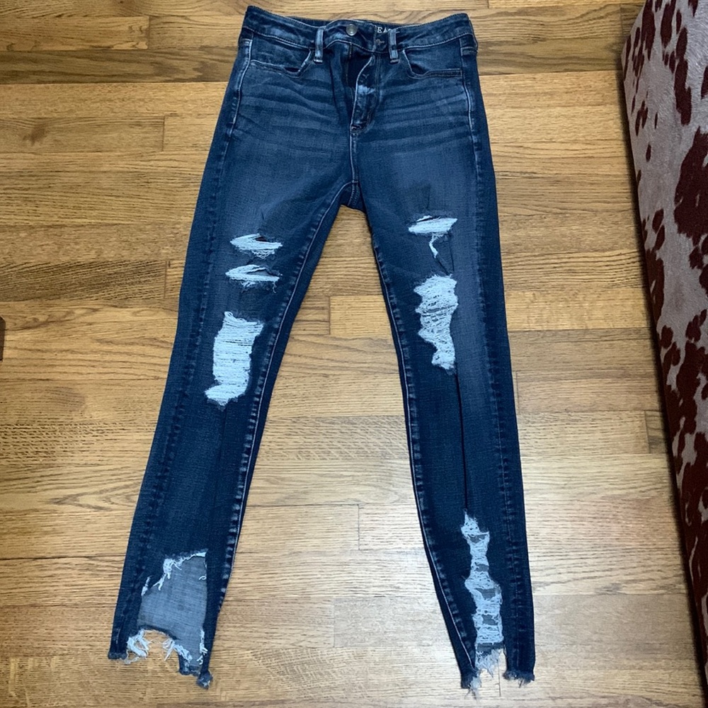 American Eagle Size 6 Ripped Jeggings Super Hi Rise